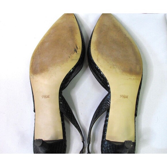 Talbots Shoes Womens Size 9.5M Darci3E Leather Slingback Heels Dressy Dark Blue - Picture 13 of 16
